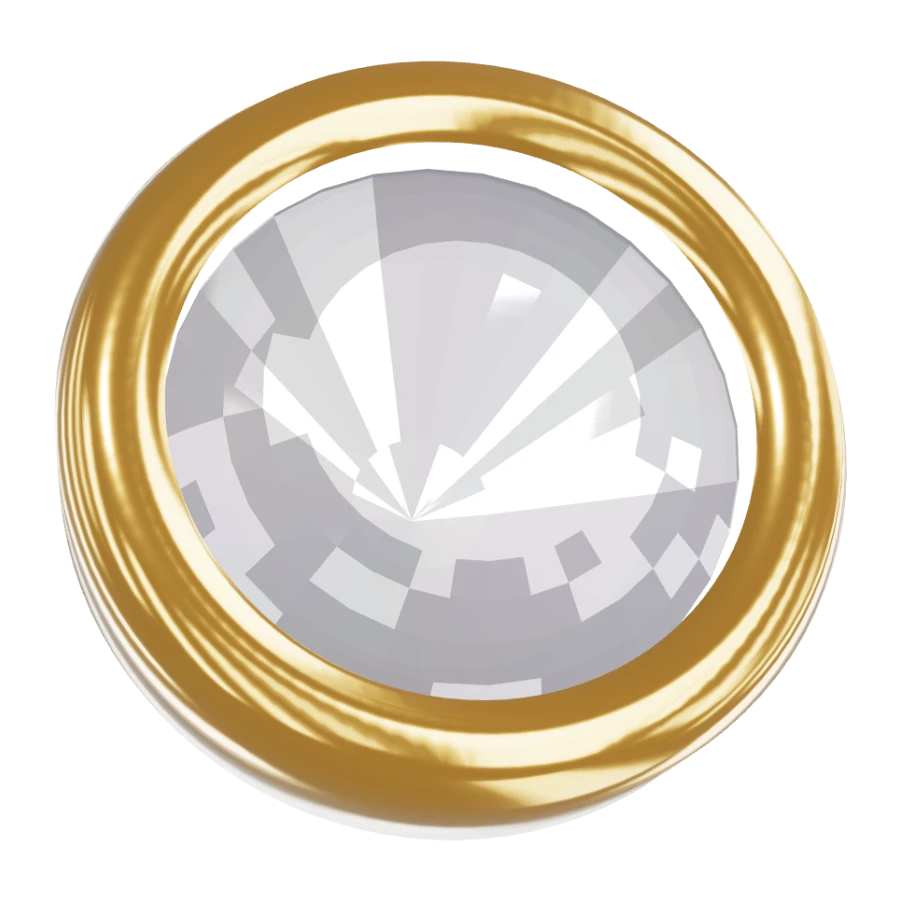 Brinco Studex Bezel Cristal Grande Dourado