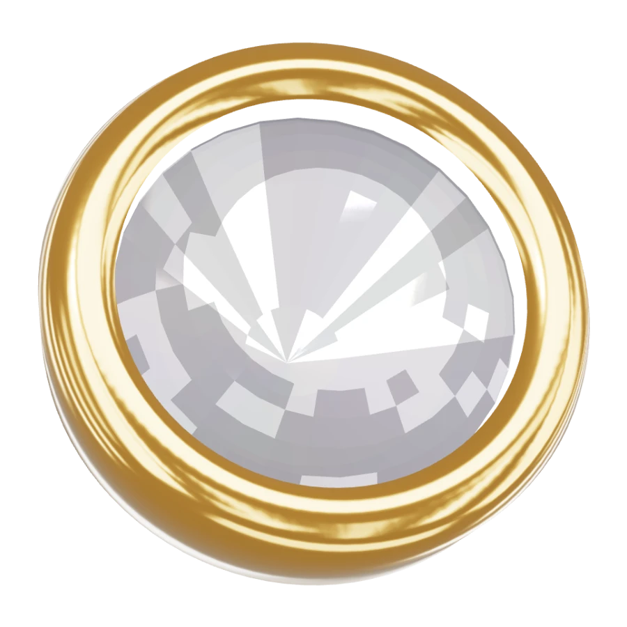 Brinco Studex Bezel Cristal Pequeno Dourado