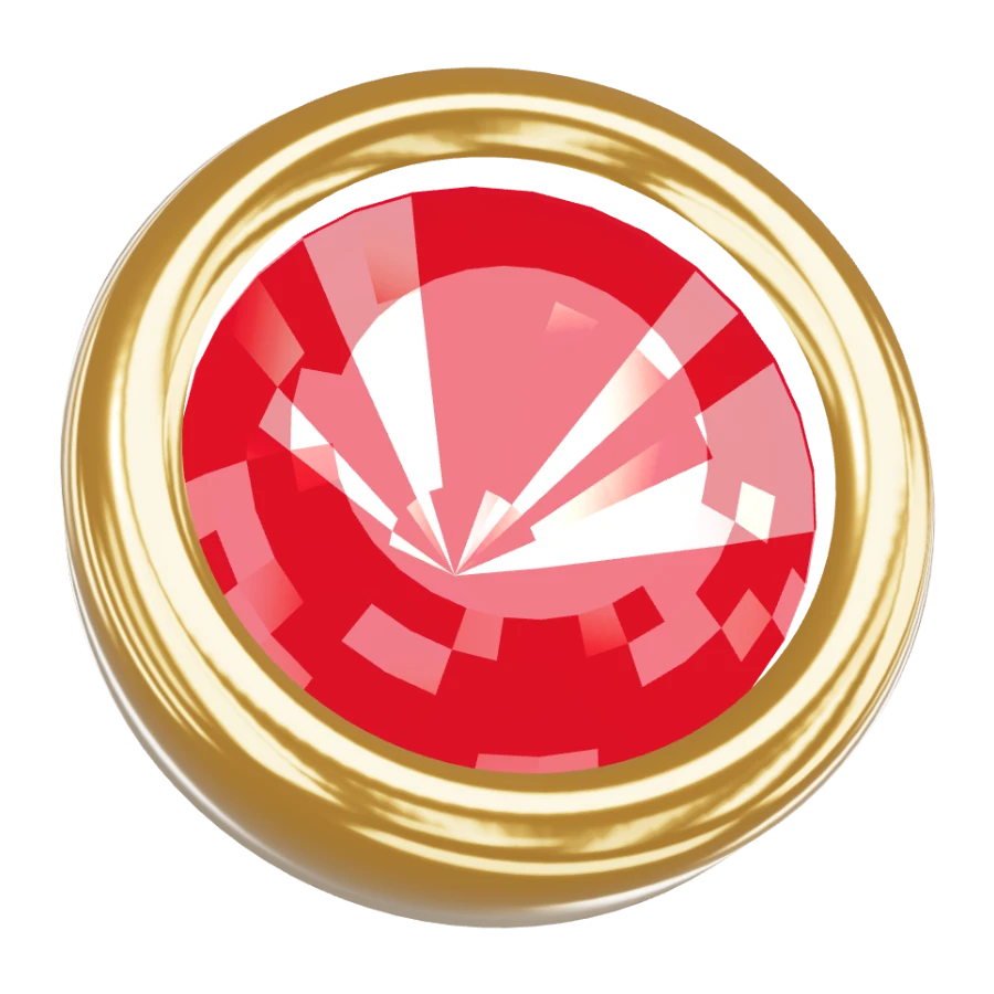 Brinco Studex Bezel Vermelho Pequeno Dourado