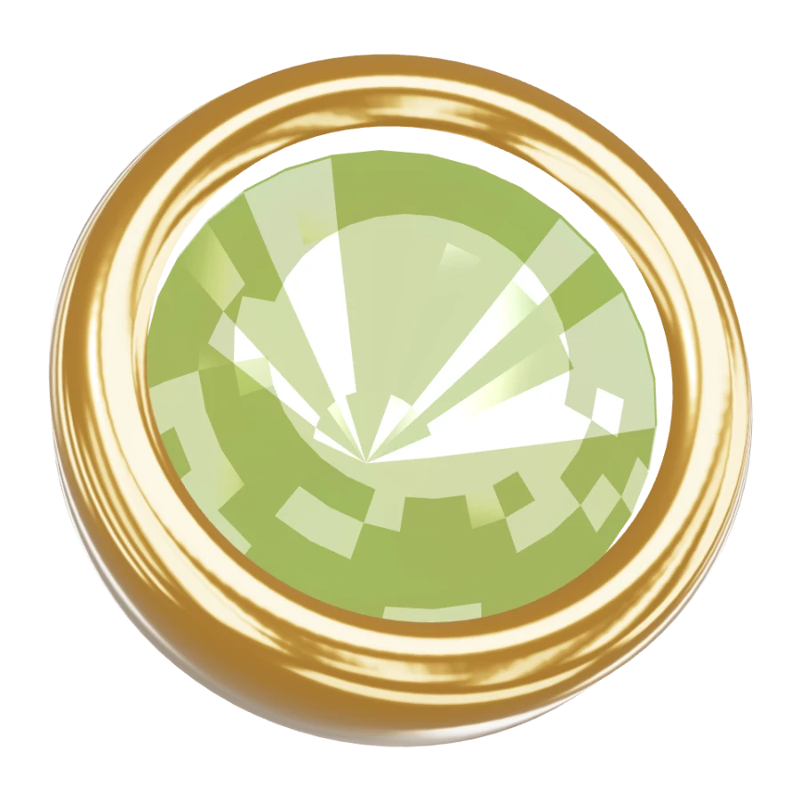 Brinco Studex Bezel Verde Pequeno Dourado