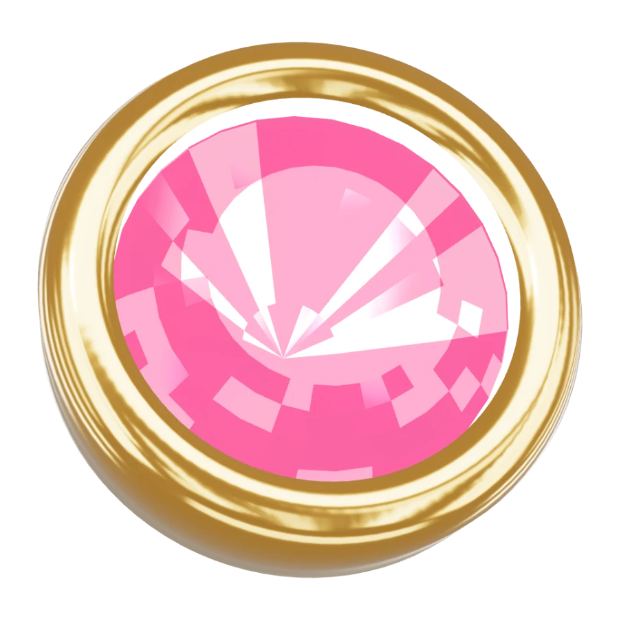 Brinco Studex Bezel Rosa Pequeno Dourado