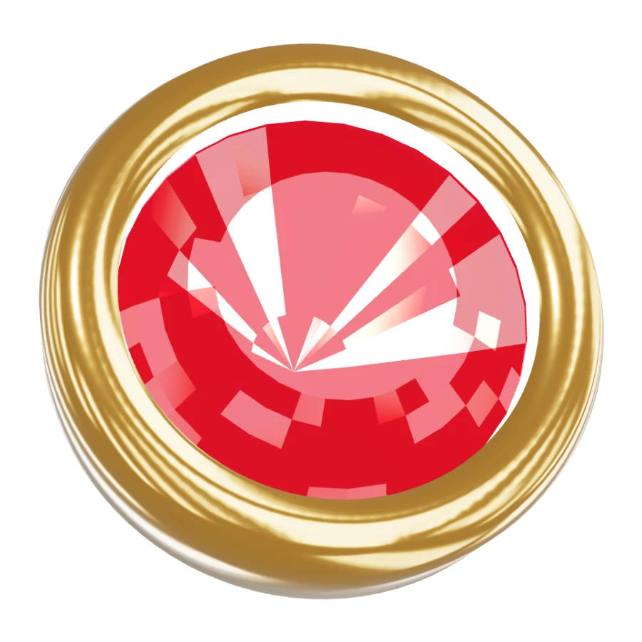 Brinco Studex Bezel Vermelho Médio Dourado